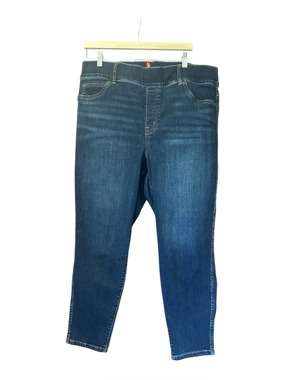 SPANX 20342R EveryWear Pull On Ankle Skinny Jeans Womens 2X Dark Wash Denim